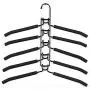 LUCKSTAR Clothes Hangers - Multi-Layer Wardrobe Clothes Rack Metal Space Saver Clothes Storage Clothes Rack (Adults, Black)