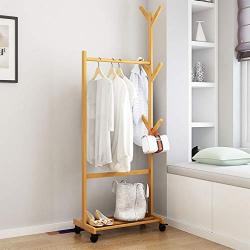 Hanger Floor Bedroom Coat Rack Shoe Rack Vertical Hanger Clothes Rack (Color : Primary Color, Size : 80cm)