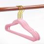 MIZGI Premium Kids Velvet Hangers (Pack of 50) with Gold Hooks,Space Saving Ultra Thin,Non Slip Hangers use for Childrens Skirt Dress Pants,Clothes Hangers by (Pink)