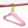 MIZGI Premium Kids Velvet Hangers (Pack of 50) with Gold Hooks,Space Saving Ultra Thin,Non Slip Hangers use for Childrens Skirt Dress Pants,Clothes Hangers by (Pink)