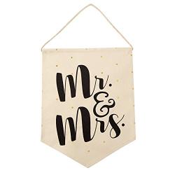 Mud Pie Wedding Decorative Canvas Hanger, Mrs