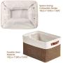 DECOMOMO Foldable Storage Bin [3-Pack] Collapsible Sturdy Cationic Fabric Storage Basket Cube W/Handles for Organizing Shelf Nursery Home Closet & Office (Brown and White, Large - 15 x 11 x 9.5)