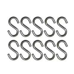 S Hook - Marine Grade 316 Stainless Steel 5/32'' Thick Metal Hook for Hanging and Utility Use (10Pieces)