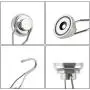 MHDMAG Swivel Swing Magnetic Hooks, Strong Refrigerator Hooks, Neodymium Magnet Hook for Picture Hanger, Grill, BBQ, Home, Kitchen, Office, Garage or Warehouse (4pack G25)