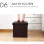 Storage Chair Bench Footstool Folding Ottoman Storage Boxes Seat Stool Home Chair Footstool Storage Bench Anti Foldable 38cmx38cmx38cm