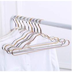 10pcs Random Color Thicker Space Aluminum Hangers, Home Seamless Hanger Anti-Slip Drying Racks, Luxurious Windproof Dress Clothes Hanger