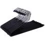 JS HANGER 20 Pack Open Ended Slacks Pant Hangers, Chrome and Black Friction, Non-Slip JS HANGER 20 Pack Open Ended Slacks Pant Hangers, Chrome and Black Friction, Non-Slip