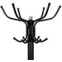 Coat Hat Rack Tree Stand Clothes Hanger Hooks Umbrella Holder Vintage Metal New Black