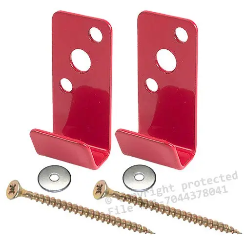 (2 Pack) - Universal Fire Extinguisher Wall Hook, Mount, Bracket, Hanger for 2 1/2 gal. Stainless Steel Water Pressure, Old Brass Extg. etc., etc. - FREE SCREWS & WASHERS INCLUDED