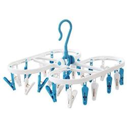 MONSTA Living Laundry Drying Rack Dry Clothes Hanger with 24 Clips - Compact Portable Outdoor Indoor Clothesline Replacement To Dry Clothing with Clips (Hanger with 24 Clips)