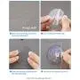 Suction Cups 1.8 Inches with Nano Double Sided Tape Window Suction Cups Suction Hooks for Home Bathroom Kitchen Wall (Transparency, 6Pack S Hook)