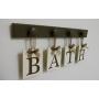 Laundry Room Sign Wall Decor Personalized Hanging Letters includes Wooden Hook Hangers and Letter Word LAUNDRY in Chocolate Brown