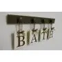 Laundry Room Sign Wall Decor Personalized Hanging Letters includes Wooden Hook Hangers and Letter Word LAUNDRY in Chocolate Brown
