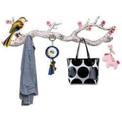 HXGL-Hanger American Creative Door Clothes Hook Wall Hanging Rack Wall Hook Porch Art Large Wall Coat Rack Flower and Bird Hook (Color : White)