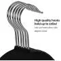 Mesa Velvet Non-Slip Closet coat Hanger ? 25 Pack Premium Clothes Hangers ? Hook swivel 360 - Ultra Thin - Holds up to 10 lbs of Clothes - Perfect for Coats, Pants, Jackets, T-Shirts (Silver/Black)