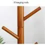 Barture-Coat rack Clothes Stand Hangers Rubber Wood Entryway Storage Shelf with Hooks Height 170cm Simple Installation 4 Colors (Color : Black)