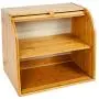 Goodpick Bamboo Bread Boxes - 2 Layer Large Capacity Bread Boxes - Countertop Bread Storage Bin - Rolltop Breadbox for Kitchen Counter Large Capacity Bread Keeper,15“ x 14.2" x 9.8", Fully Assembled Goodpick Bamboo Bread Boxes - 2 Layer Large Capacity Bread Boxes - Countertop Bread Storage Bin - Rolltop Breadbox for Kitchen Counter Large Capacity Bread Keeper,15“ x 14.2" x 9.8", Fully Assembled