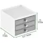mDesign Plastic 3-Drawer Jewelry Organizer Boxes for Storage on Dresser, Vanity, Countertop - Holds Earrings, Bracelets, Necklaces, Bangles, Rings - White/Gray mDesign Plastic 3-Drawer Jewelry Organizer Boxes for Storage on Dresser, Vanity, Countertop - Holds Earrings, Bracelets, Necklaces, Bangles, Rings - White/Gray