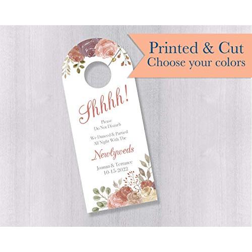 Wedding Door Hangers, Please Do Not Disturb Wedding Door Hanger, Joanna Floral Wedding Hotel Door Hangers (DH-425-001)