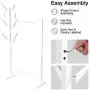LANGRIA Single Rail Bamboo Garment Rack with 8 Side Hook Tree Stand Coat Hanger and Four Stable Leveling Feet for Jacket, Umbrella, Clothes, Hats, Scarf, and Handbags (White) LANGRIA Single Rail Bamboo Garment Rack with 8 Side Hook Tree Stand Coat Hanger and Four Stable Leveling Feet for Jacket, Umbrella, Clothes, Hats, Scarf, and Handbags (White)