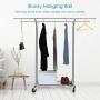 Bextsware Clothes Garment Rack, Commercial Grade Clothes Rolling Heavy Duty Storage Organizer on Wheels with Adjustable Clothing Rack, Holds up to 250 lbs, Chrome (Two Heads)