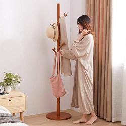 Coat Hangers Coat Stand Clothes Rack High-Grade Wooden Tree Coat Rack Stand, Free Standing Hallway Coat Hanger Hat Stand, for Handbag, Clothes -0223 (Color : Brown)