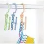 10pcs Random Color Hangers for Clothes Windproof Hanger Fixed Holder Buckle Household Anti-Slip Clothes Hanger Plastic 5 Circle Hanger Organizer