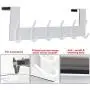 SKOLOO Over The Door Hook Hanger- 6 Hooks, Stainless Steel Door Hook, Over Door Rack for Hanging Coats Clothes Hats Robes, White SKOLOO Over The Door Hook Hanger- 6 Hooks, Stainless Steel Door Hook, Over Door Rack for Hanging Coats Clothes Hats Robes, White