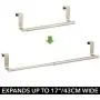 mDesign Adjustable, Expandable Kitchen Over Cabinet Towel Bar Rack - Hang on Inside or Outside of Doors, Storage for Hand, Dish, Tea Towels - 9.25" to 17" Wide - Satin mDesign Adjustable, Expandable Kitchen Over Cabinet Towel Bar Rack - Hang on Inside or Outside of Doors, Storage for Hand, Dish, Tea Towels - 9.25" to 17" Wide - Satin