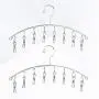 Cabilock Clothes Hanger 2pcs Stainless Steel Arc-Shaped Laundry Hangers with 8 Clips Clothes Drying Rack for Underwears Socks Towels
