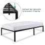 HAAGEEP Black Twin Metal Bed Frame No Boxspring Needed 14 Inch Beds Frames with Storage for Kids Girls Boys, at