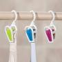 Guerbrilla Plastic Fashion Color Collection Swivel Laundry Hooks Clothes Pins Hanging Clips Hanger for Travel and Home Random Color (10 Sets)