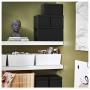 IKEA TJENA 2 Pack Black Foldable Storage Boxes with Lid/Office, Storage, Supplies, Organization, Small Parts (Black)