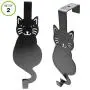 Evelots Over The Door Hook Hangers-Black Cat-Towel/Jacket-Hold 20 Lbs-Iron-Set/2 Evelots Over The Door Hook Hangers-Black Cat-Towel/Jacket-Hold 20 Lbs-Iron-Set/2