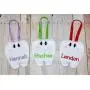 Tooth fairy pouch hanging hanger teeth name personalized personalization monogram monogrammed embroidered embroidery felt ribbon vinyl bag tote pillow pink purple red door doorknob child boy girl kid