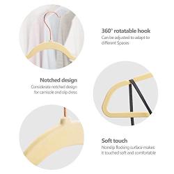 Pretigo Velvet Hangers Non-Slip Velvet Hanger 50 Pack-Clothes Hangers Velvet Space Saving Clothes Hangers Non Slip Hangers for Coats, Suit,Beige