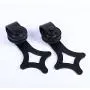 CCJH Antique Style Wood Door Hardware Rhombus Style Rollers Hangers Black (NO SLIDING RAIL)
