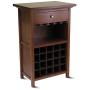 Wooden Wine Cabinet with 20 Bottle Capacity, Wine Rack, Glass Hangers, Storage Drawer, Practical Furniture, Transitional Style, Perfect for Dining Room, Restaurant, Walnut Finish + Expert Guide