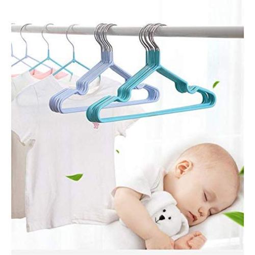 10PC Random Color Children Baby Clothes Hanger Clothes Drying Rack Non-Slip Metal Shirt Hook Hangers Coat Hanger Clothes Accessories Rack