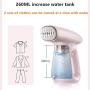 ZZYJYALG Hanging Ironing Machine Plastic Metal Hand-held Transparent Water High Temperature Ironing Travel Cotton Cloth Portable Bed Sheets Dormitory Clothes Household Large Capacity (Pink)