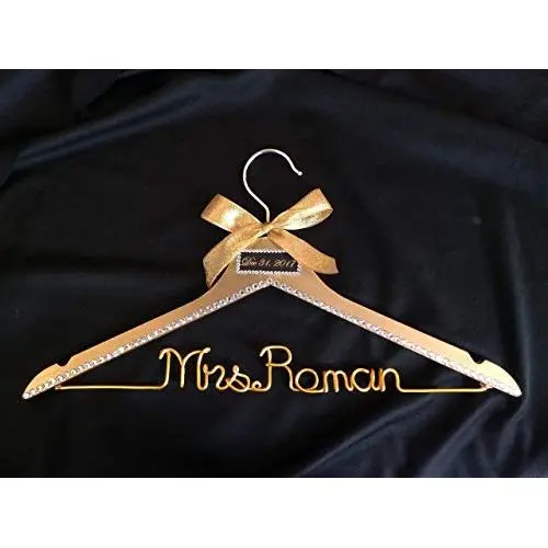 bride gold hanger,wedding hanger, date on top hanger, Mrs hanger, Personalized Hanger, Custom hanger, wedding hanger, wedding dress hanger