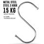 30 Pack S Hooks Heavy Duty - Stainless Steel S Hooks for Hanging Pots and Pans, S Shaped Hooks for Clothes, Plants, Kitchen Utensils, 3.3 inches