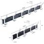 ZHEN GUO Coat Rack Wall Mounted Coat Hat Aluminum Hooks 3M Tape Adhesive Hanger for Clothes (Color : Black, Size : 45cm)
