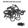 22pcs Vintage Retro Black Robe Hooks Wall Mounted Single Key Hook Hangers with 48pcs Screws 22pcs Vintage Retro Black Robe Hooks Wall Mounted Single Key Hook Hangers with 48pcs Screws