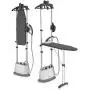 Pure Enrichment PureSteam Duo Pressurized Steamer-Heavy Duty 1600-Watt Power 1 Liter Water Tank, Built-in Ironing Board Deluxe Garment Hanger Clips, Stainless Steel