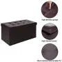 Cosy-store 30 Inches Folding Storage Ottoman Bench with Flipping Lid, Toy Boxes Storage Chest Footrest Padded Seat with Iron Frame Support for Bedroom and Living Room, Brown, 30x15x15