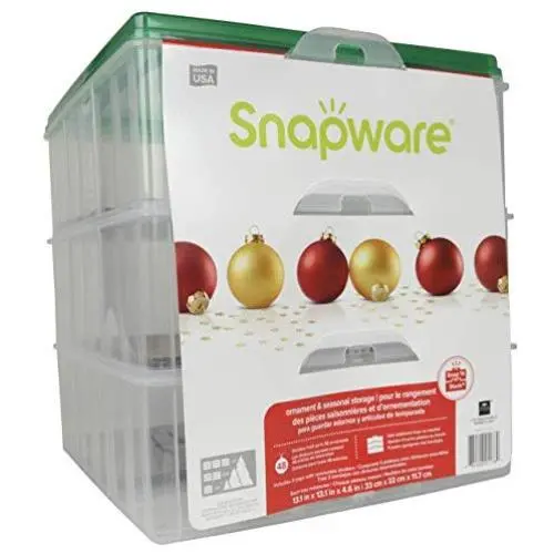 Snapware Snap N Stack Square 3-Tier Seasonal Ornament Storage Container, 13 by 13-Inch Snapware Snap N Stack Square 3-Tier Seasonal Ornament Storage Container, 13 by 13-Inch