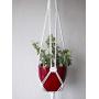 Cotton Modern Macrame plant hanger- Natural white cord