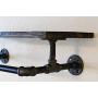Clothes Rack With 24" Shelf, Rustic Clothing Rack, Industrial Open Shelving, Pipe Shelf with Hanger Rack