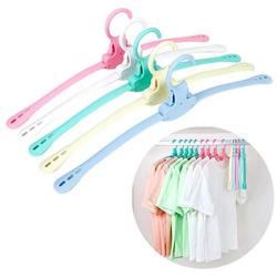 DreamJ 5PCS Folding Clothes Hangers, Travel Hangers Portable Collapsible Clothes Hangers Non-Slip Collapsible Hanger for Travelling